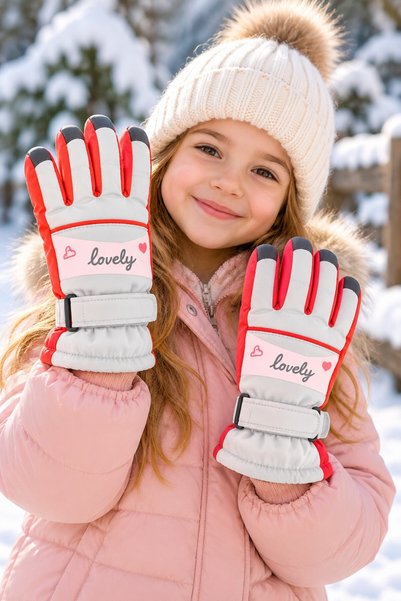 minik'o kids KITTI K421-22 GIRLS' 4-7 SNOW SKIING GLOVES