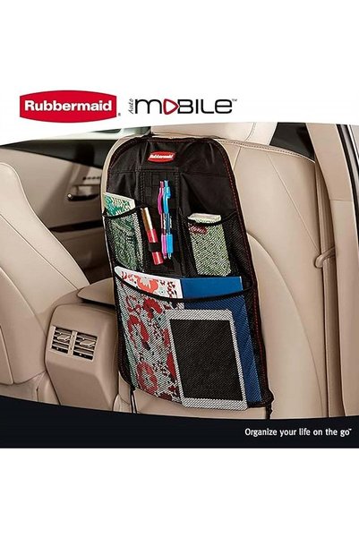 OEM Rubbermaid Car Seat Organizer with Headrest Attachment for Long Trips