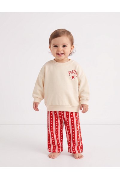 MiniKids Compleu Sweet Pretty, crem-rosu
