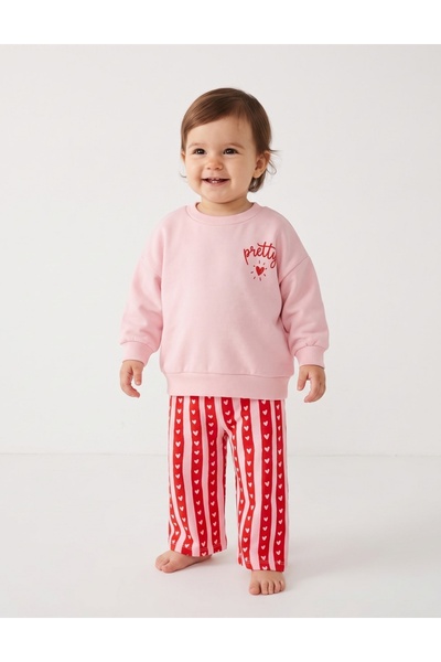 MiniKids Compleu Sweet Pretty, roz-rosu