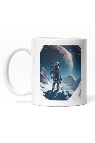 INOVATIX Personalized white mug, Astronaut Looking From A Rock Toward The Uni...