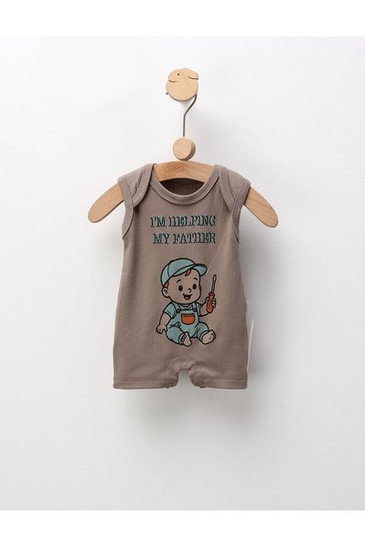 MiniKids Salopeta de vara, I\'M Helping My Father, gri