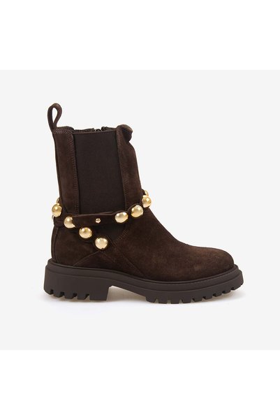 KEMAL TANCA Hawen Angels Women's 4 cm Rubber Sole, Buckled Genuine Leather Ch...