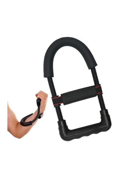 Generic Rubber Forearm and Hand Brace with Steel Spring, Black, 27 x 13 x 3 cm