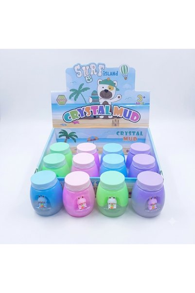 Generic Surf Island Crystal Mud Slime 12-Pack | Cute Animal Jar Colorful Clay...