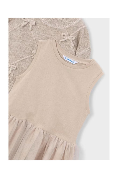 MAYORAL Knitted Dress for Girls with a Bow