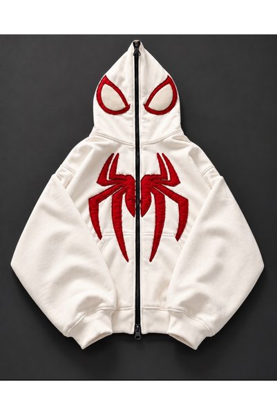 Gofeel Spider Patchwork Full-Zip Jacket with Zipper