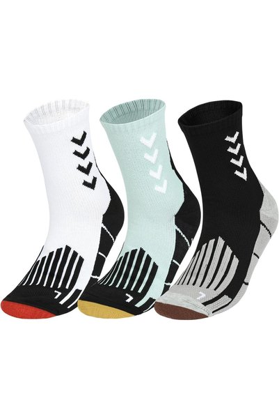 TERRIFI 3 Pairs Compression Running Socks, Cushioned Crew Athletic Socks with...