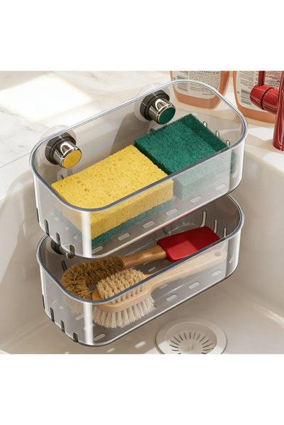 Yelajoy Sponge Holder with Strong Suction Cup, Removable Dish Sponge Caddy, K...