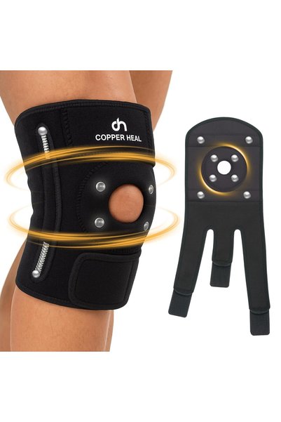 COPPER HEAL Orteză pentru genunchi, cu fibre impregnate cu cupru și magneți i...