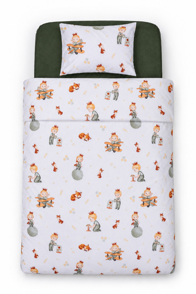 Bebelz 100% Cotton "Cute Prince" Baby Duvet Cover Set, 4-Piece Set (100x150)