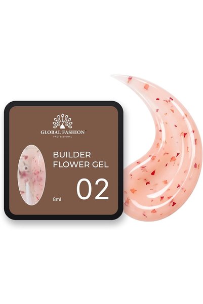 GLOBAL FASHION Professional Builder Flower Gel 8ml - Real Dried Floral Petals...