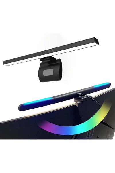 Arabest شريط إضاءة RGB للشاشة، مصباح مكتبي USB-C مريح للعين مع خاصية التعتيم ...