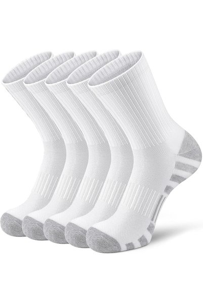SYOSI Athletic Socks, 5 Pairs Sport Running Calf Socks Performance Cushioned ...