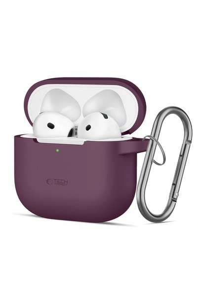 Tech-Protect Θήκη Airpods 4/5 Βουργουνδίας με Άγκιστρο Σιλικόνης