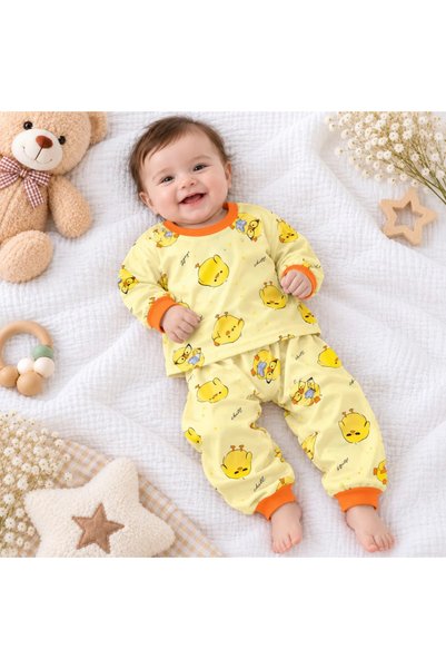 BEBELON CUTE CHICKEN-PRINT SOFT PAJAMA SET