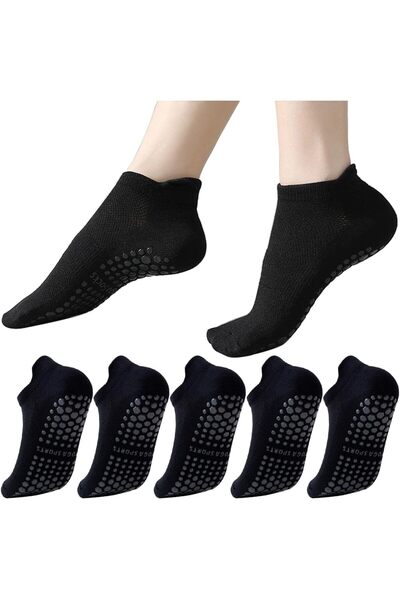 GENERAL 5 Pairs Grip Pilates Non Slip Yoga Gym Socks for Women