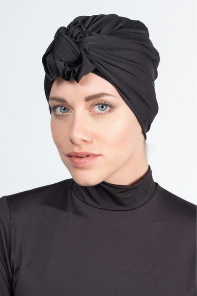 HIJAB VIP Swimming Turban Triangular Scarf - Black