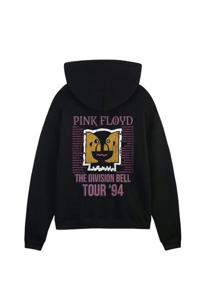 Vordevia Pink Floyd Printed 3-Ply Cotton Oversized Sweatshirt with Brushed In...