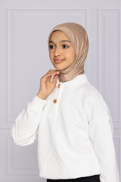 HIJAB VIP Girls' Beaded Headscarf - Beige