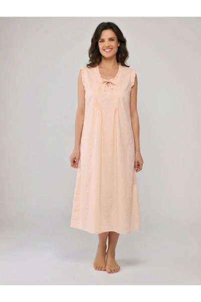 Generic Brand 100% Egyptian Cotton Long Nightgown with Relaxed Fit