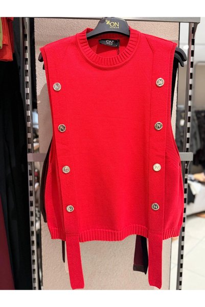 ONFASHİON On Fashion Button-Down Crew-Neck Sweater 69310