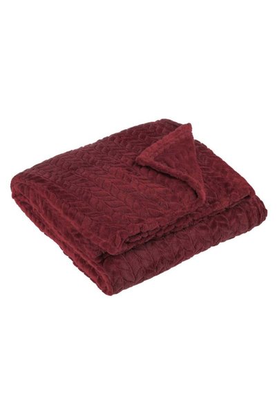 OEM Pătură de catifea pentru 2 persoane, model țesut, 230 × 220cm, culoare Bu...