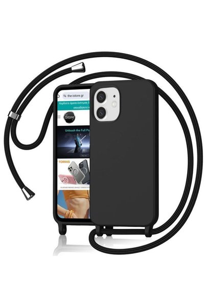 Orso Μαλακή θήκη με κορδόνι, μαύρη, για iPhone 11