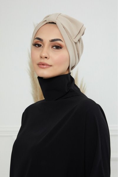 HIJAB VIP Adjustable Cotton Turban - Beige