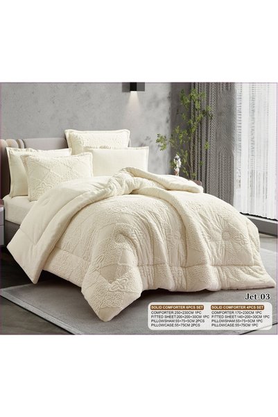NAJMA Winter Royal Luxury Velvet and Fluffy Fleece 6Pcs 230X250 Bedspread Bed...