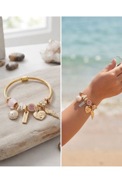 HOŞGÖR ACCESSORIES Children's Oyster Pearl-Detailed Steel Bracelet