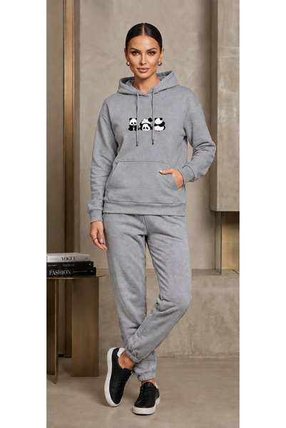 clothes 33 بدلة رياضية موسمية مكونة من 3 قطع، بتصميم باندا مطبوع، مع غطاء للر...