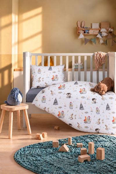 Bebelz 100% Cotton Winter-Themed Baby Duvet Cover Set, 4-Piece Set (100x150)