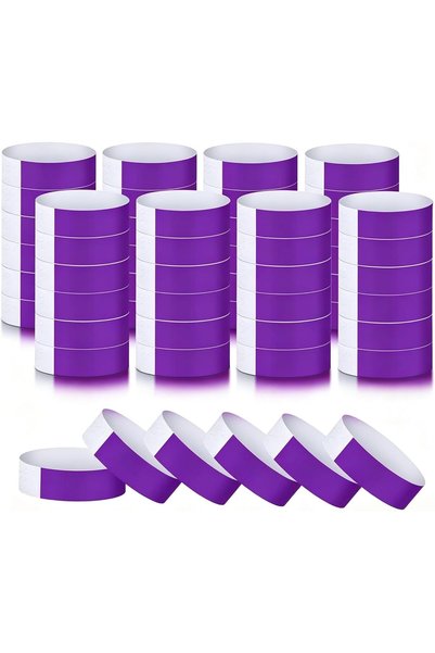 Generic 800 Pieces Purple Paper Wristbands, Neon Wrist Bands Waterproof Hand ...