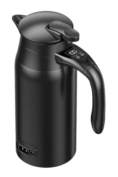 Generic Car Electric Kettle 12V / 24V, 800ml Capacity, Digital Temperature Di...