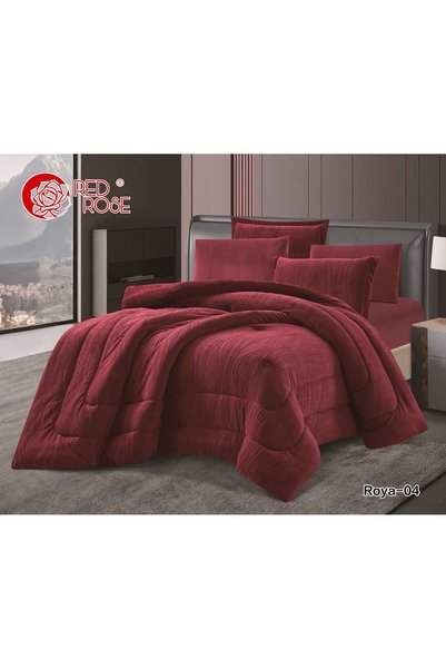 RedRosa لحاف شتوي نفر ونص وجهين مخمل وفرو فاخر مع شرشف مطاط وأكياس مخدات – 4 ...