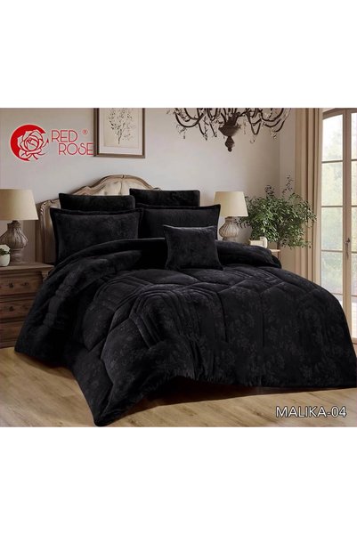REDROSE COLOR طقم لحاف شتوي فرو نفر ونص 4 قطع _ 140*200 _ مفرش سرير شتوية فرو...