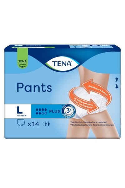 TENA Pantaloni Plus - chiloți de absorbție - absorbție ridicată, 14 buc., Măr...