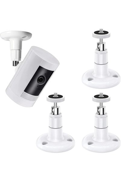 KASTWAVE 3 PCS Ring Camera Mount, Outdoor & Indoor Use, No-Drill, White, 360°...