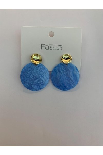 Alışveriş Kasabası Marble Patterned Earring Set, Blue