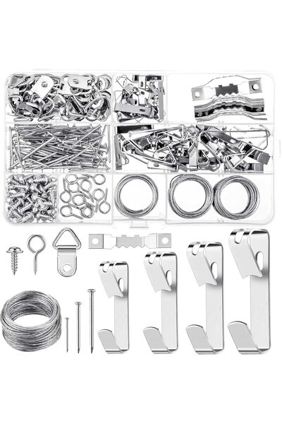 KASTWAVE Picture Hangers, Picture Hanging Kit, 246 Pieces Include Nails, Hang...