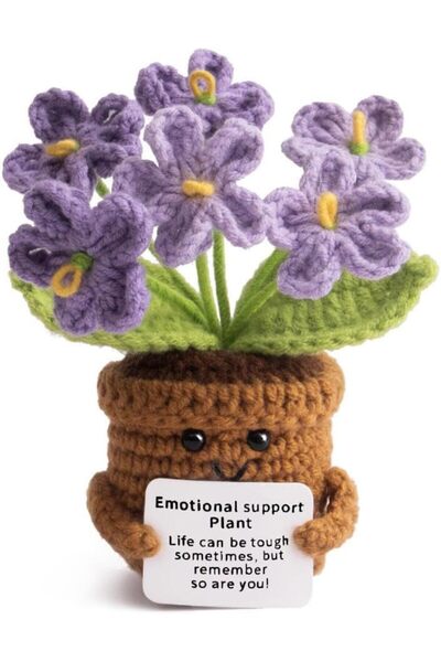 Goodern Handmade Positive Flower Crochet,Emotional Support Knitted Toy with P...