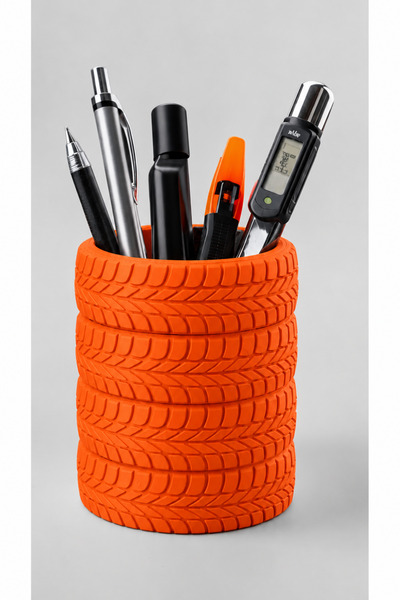 Belupa Tire Patterned Decorative Pen Holder - Desktop Organizer Office and St...
