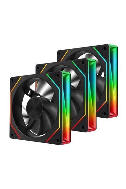 ULHYC مجموعة من 3 مراوح كمبيوتر 120 مم مع إضاءة RGB، HDB 67.3 CFM/1200RPM/2.1...
