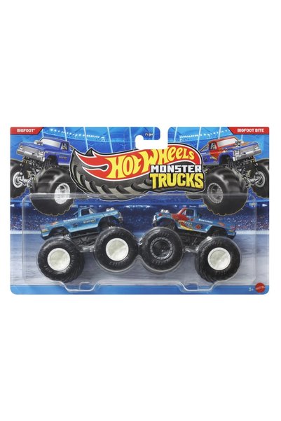HOT WHEELS Monster Truck Set 2 Masini Bigfoot Si Bigfoot Bite Scara 1 La 64