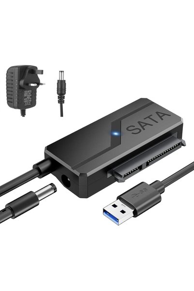Ctoby محول SATA إلى USB مع مصدر طاقة، وكابل USB 3.0 إلى SATA لمحركات الأقراص ...