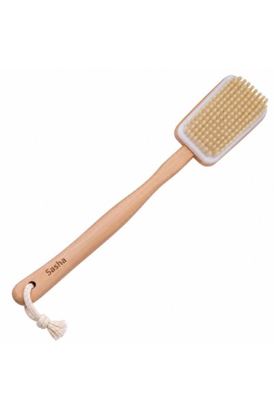 SASHA Bath loofah with long wooden handle -