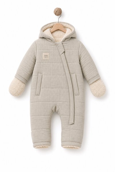 BabyCosy Bebek Astronot Tulum %100 Pamuk Müslin İçi Peluş Kapüşonlu Kozmonot ...