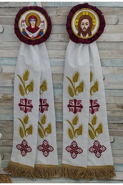 ATELIERUL ARIS SRL Paterite brodate Iisus Hristos si Maica Domnului Grena
