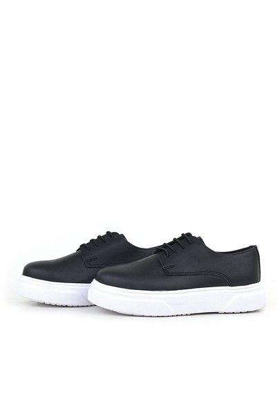 Sy Store Derby Black Matte White Sole Children's Classic Shoes